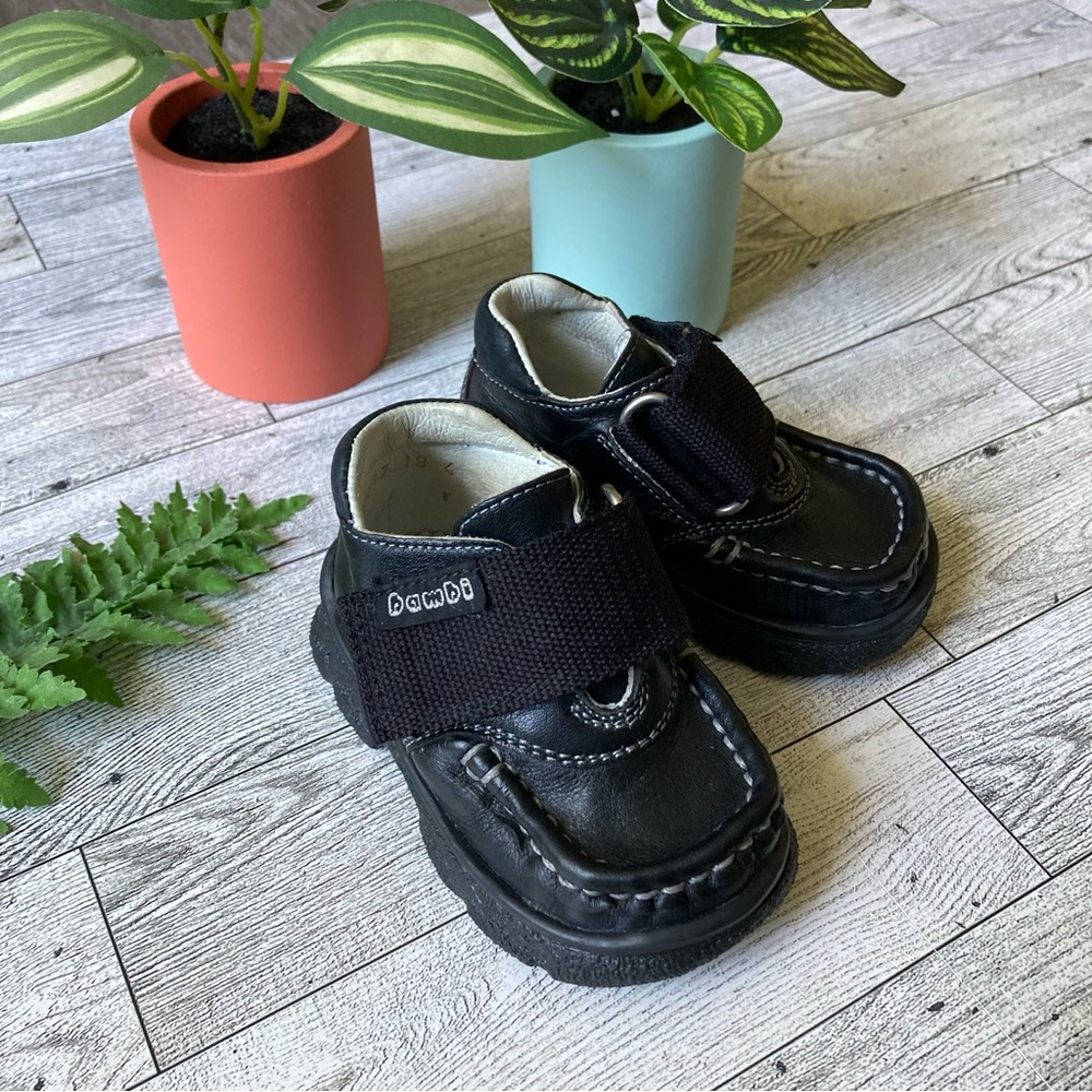 Black Baby Walker Shoes with Moccasin Toe and Sturdy Sole